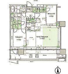 HARUMI FLAG PARK VILLAGE 2SLDKの間取図画像