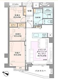 オーベル三軒茶屋dR 3LDKの間取図画像