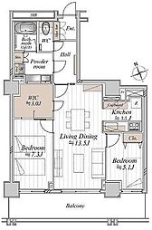 代官山アドレスザ・タワー 2LDKの間取図画像