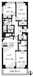 中銀三鷹マンシォン 3LDKの間取図画像