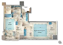 プレミストタワー白金高輪 3LDKの間取図画像
