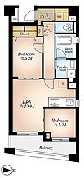 モンヴェール四ツ谷 2LDKの間取図画像