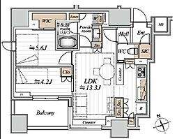 リビオレゾン新橋nex 2LDKの間取図画像