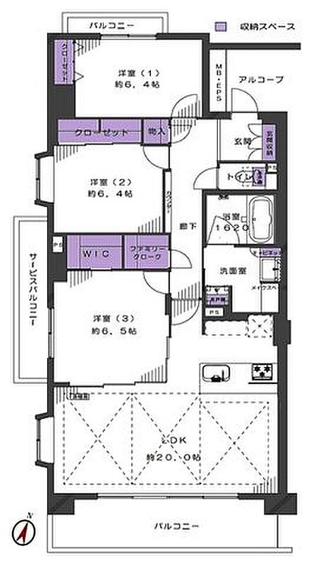 4階部分の南西角部屋で日当り・通風良好。内装リノベーション済の明るく開放的な3LDK。