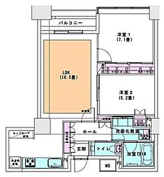 オリゾンマーレ 2LDKの間取図画像