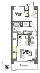 白金台グロリアハイツ 1LDKの間取図画像
