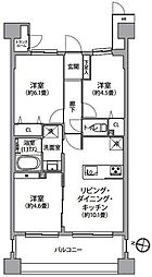 ライオンズプラザ西葛西 3LDKの間取図画像