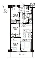 ネオコーポ南馬込 3LDKの間取図画像