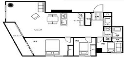 初台パークサイドハイツ 3LDKの間取図画像