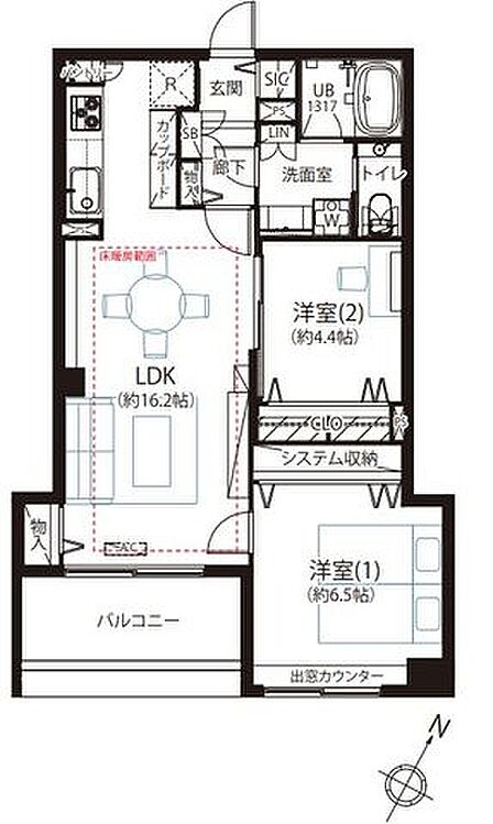 動線の良い階下なし住戸。リノベーションで綺麗に一新の2LDK。床暖房など設備充実です。