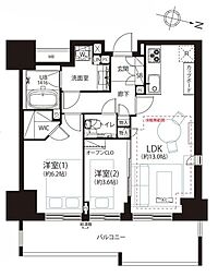 ブランズ代々木 2LDKの間取図画像