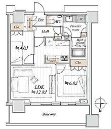 パークシティ中野ザ タワー ブリーズ ブリーズ 2LDKの間取図画像