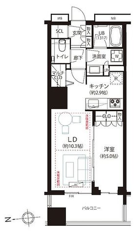 眺めの良い11階部分。単身の方やお二人でお住まいの方にもオススメの1LDK。内装リノベーション済。
