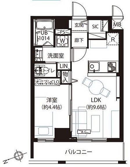 1LDK 間取り