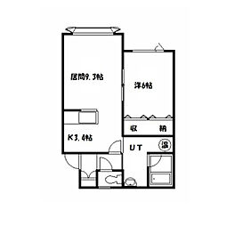 comodo 1LDKの間取図画像