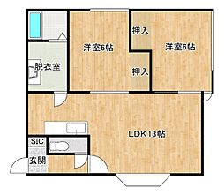 ルナB 2LDKの間取図画像