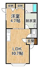 ハイツさいとう 1LDKの間取図画像