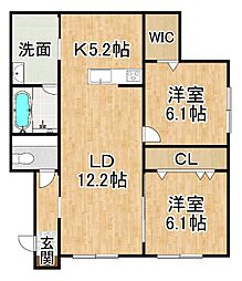 ClaraIII(クララIII) 2LDKの間取図画像
