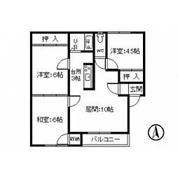 田中マンション 3LDKの間取図画像