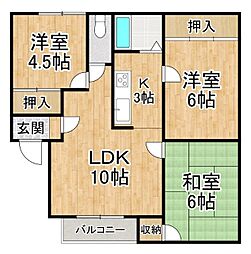 田中マンション 3LDKの間取図画像