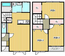 スピカIIIK 1階3LDKの間取り