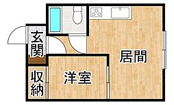 コーポウェストセブン 1DKの間取図画像