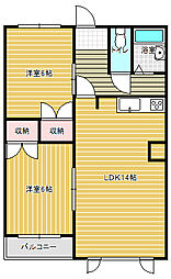ガーベラマンション音更 2LDKの間取図画像