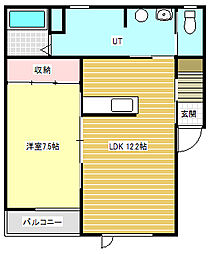 REALLII（リアルII） 3階1LDKの間取り