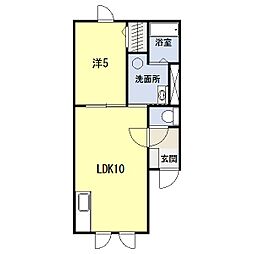ラピス 1階1LDKの間取り