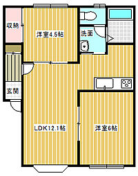 ハイム雄 2LDKの間取図画像