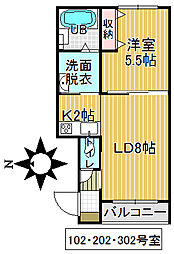 Edel（エーベル） 3階1LDKの間取り