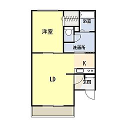 アレーズ161 2階1LDKの間取り