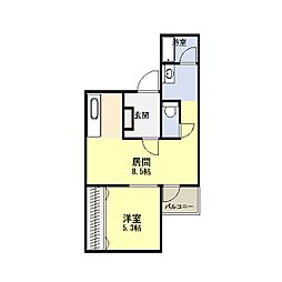 ヴレッヂアイリス 1LDKの間取図画像