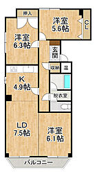 間取図画像 3LDK