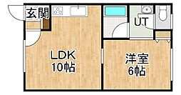 コーポ白山A 1LDKの間取図画像