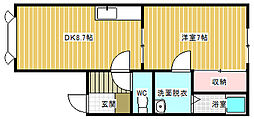 メゾンサギタニA 1DKの間取図画像