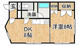 トラウテスハイム 1DKの間取図画像