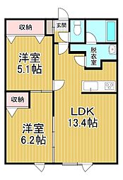 オルネ106B 2LDKの間取図画像