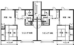 パークヒルズ1 2LDKの間取図画像