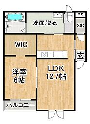 TOWN BLOOM 1LDKの間取図画像