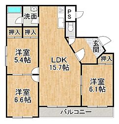 クレセール 3LDKの間取図画像