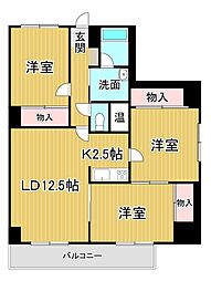 センターシティ3 3LDKの間取図画像