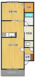 ラパーチェ529 1LDKの間取図画像