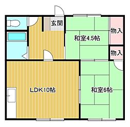 あづまハイツ 2DKの間取図画像