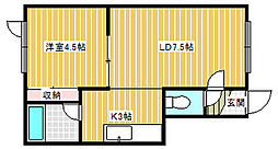 Oak.11 1LDKの間取図画像
