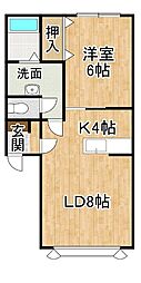 アピア2 1LDKの間取図画像