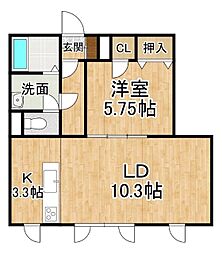 ベルタ 1LDKの間取図画像