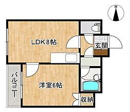 マーベリック帯広 1DKの間取図画像