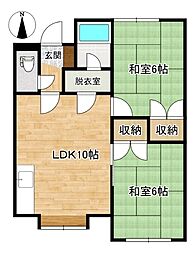 リベルテ222 2LDKの間取図画像