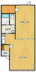 ハイツパークサイド2 1LDKの間取図画像